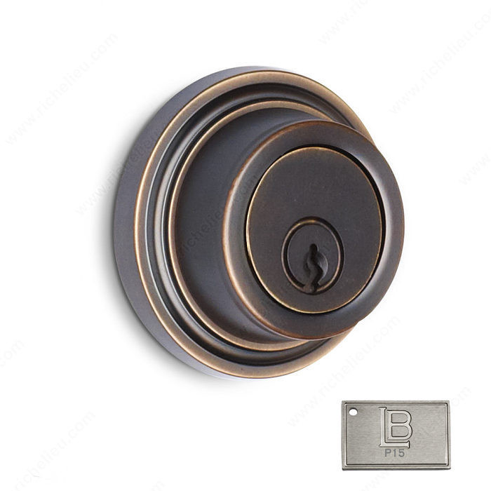 Auxiliary Deadbolt, Single Cylinder, 2.38 - California, Finish PVD Brushed Nickel