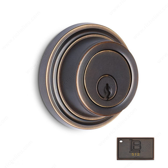 Auxiliary Deadbolt, Single Cylinder, 2.75 - California, Finish Brushed Oil-Rubbed Bronze