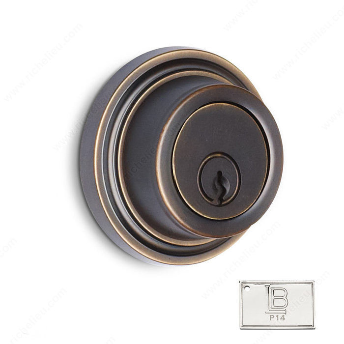 Auxiliary Deadbolt, Single Cylinder, 2.75 - California, Finish PVD Polished Nickel