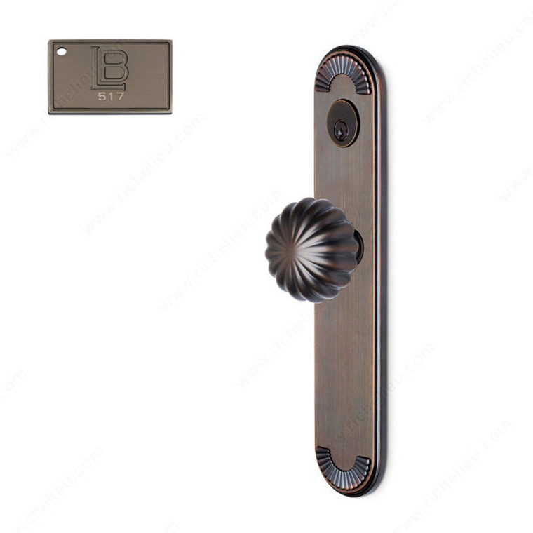 Left Mortise Escutcheon Entry, Knob K5/K5, 2.75 - California, Finish Brushed Antique Nickel