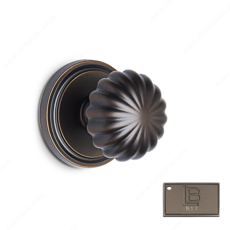 Rosette Single Dummy Set, Knob K5 - California, Finish Brushed Antique Nickel