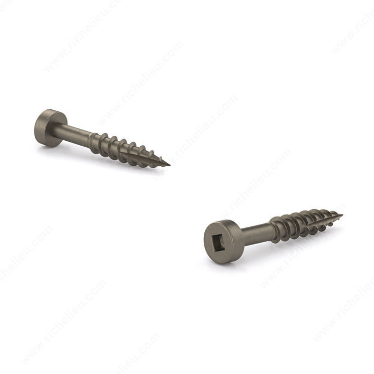 Plain Wood Screw, Fillister Head, Square Drive, Fine Thread, Type 17 Point, 1000pcs