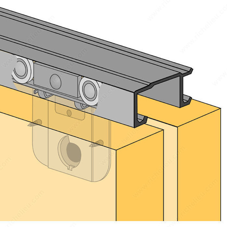 Bi-Passing Door Track Set - 3/4 or 1-3/8, Length 5 ft