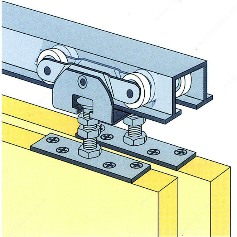 Bi-Passing Door Track Set - 3/4, Length 4 ft