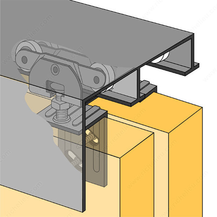 Bi-Passing Door Track Set - 1-3/4 - Front Fascia, Length 4 ft