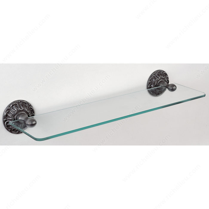 Glass Shelf - Louis XV Series, Finish Satin Steel