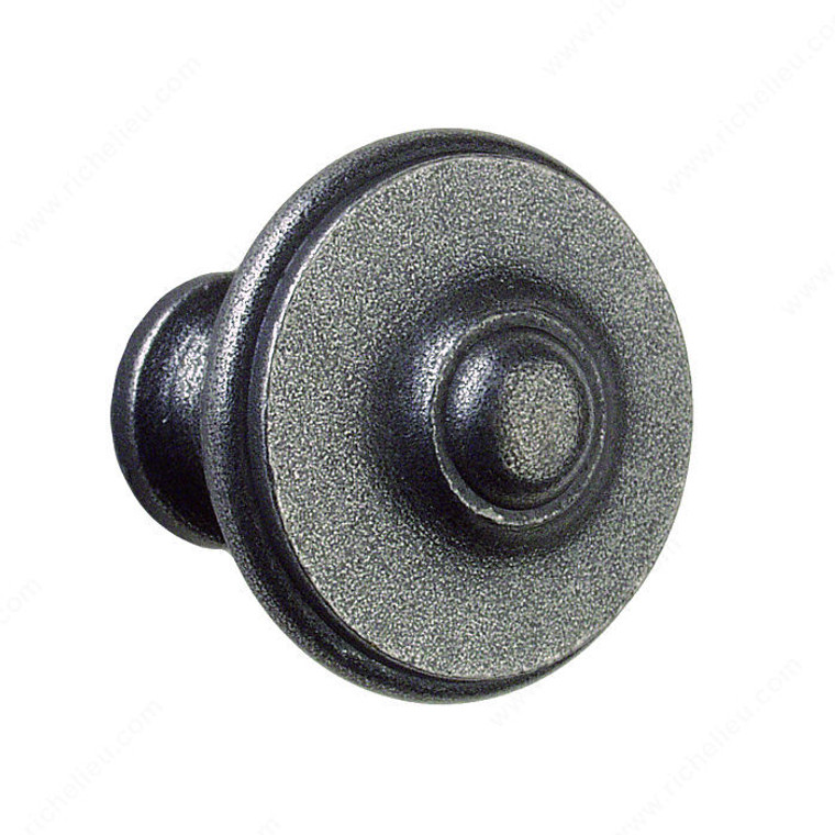 Knob LC1060 Series, Finish Satin Steel, Diameter - Overall Dimensions 1 in, Projection - Overall Dimensions 1 in