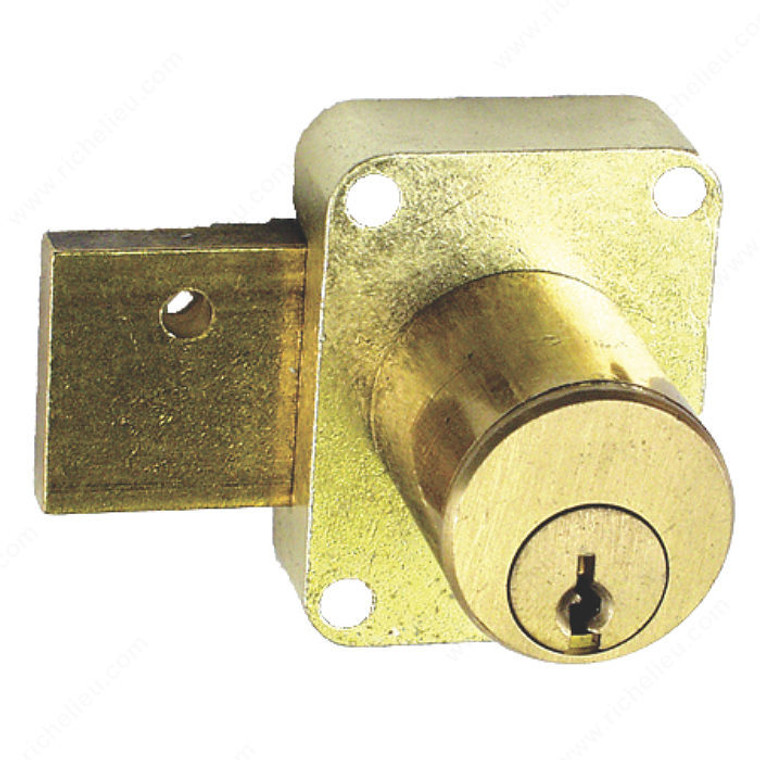 Pin Tumbler Lock, Key Type Keyed Alike #915, Application Door Lock, Finish Satin Brass, Length 7/8 in