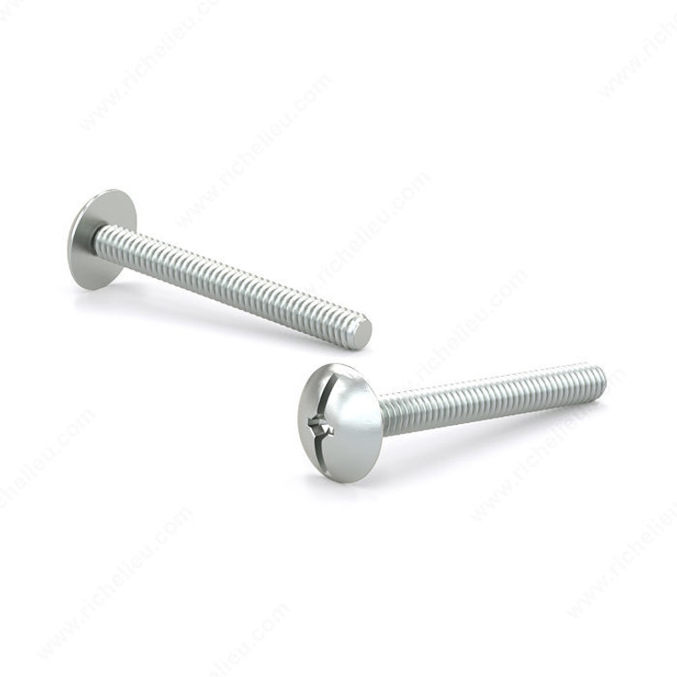 Zinc Plated Machine Screw, Large Truss Head, Combined Quadrex Slot Drive, TPI 32, Type B Point, Imperial screw with zinc plating, Length 1/4 in PRO-PACK 5