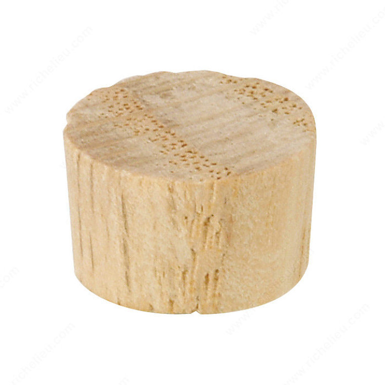 Flat Wooden Screw Plug, Drilling Diameter 3/8 in, Finish Oak