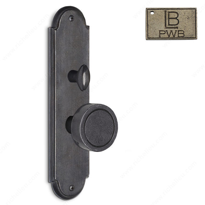 Right Mortise Escutcheon Entry, Knob K4/K4, 2.50 - Montana, Finish Pewter Bronze