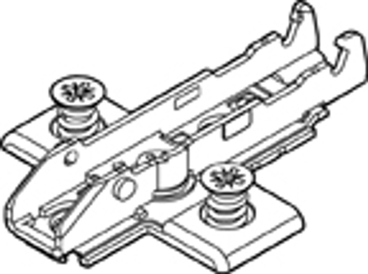 Wing Base Plates with Pre-Mounted Euro Screws (10mm), 0mm