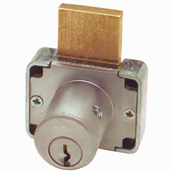 Deadbolt Drawer Lock 7/8 and 1-3/8, Cylinder Length 7/8 in, Key Type Keyed Alike - 915, Panel Thickness Max. 7/8 in