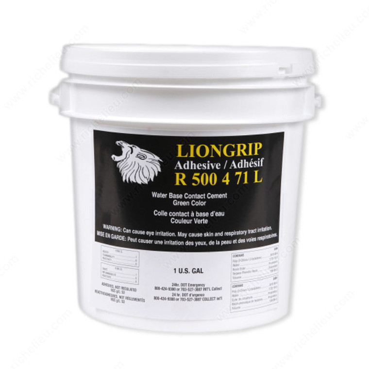 Water-Based, Low-VOC Adhesive Spray - LIONGRIP R500, Finish / Color Green, Volume 1 gal.