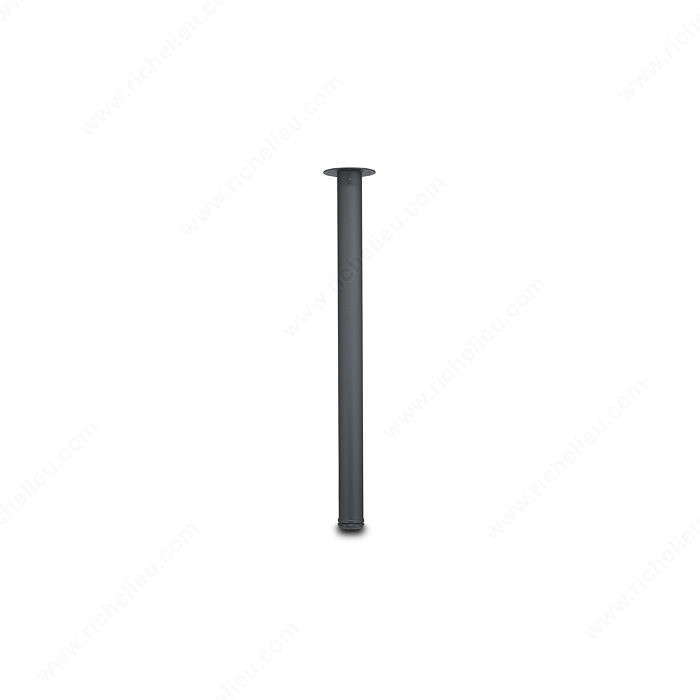 710 mm (28'') - Adjustable Round Table Leg - 1507, 25 mm (1'') adjustment, Finish Textured Black