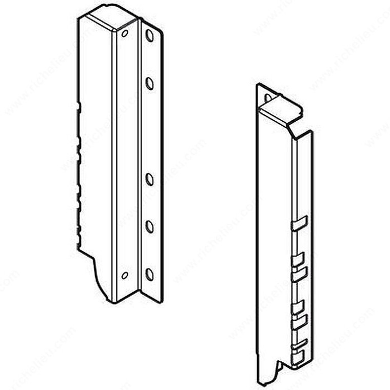 Wooden Back Fixings Bracket, Compatibility with Tandembox System Antaro / Intivo / Plus, Drawer Type D, Finish Grey PRO-PACK 2