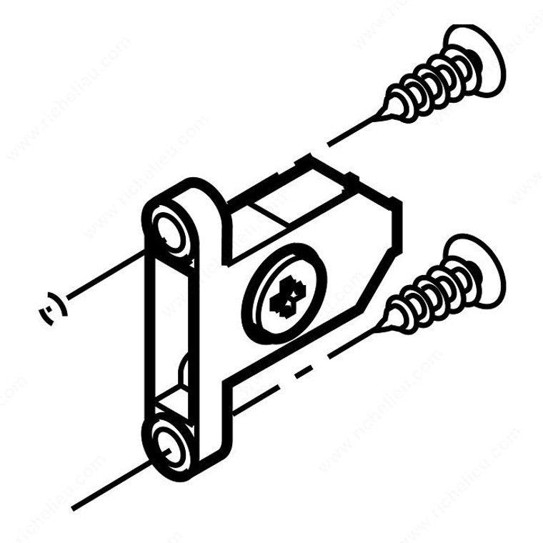 TANDEMBOX Screw-On Drawer Front Fixing Bracket (Left/Right) Front Fixing Brackets ZSF.35A2, pack of 2. same as ZSF.3502