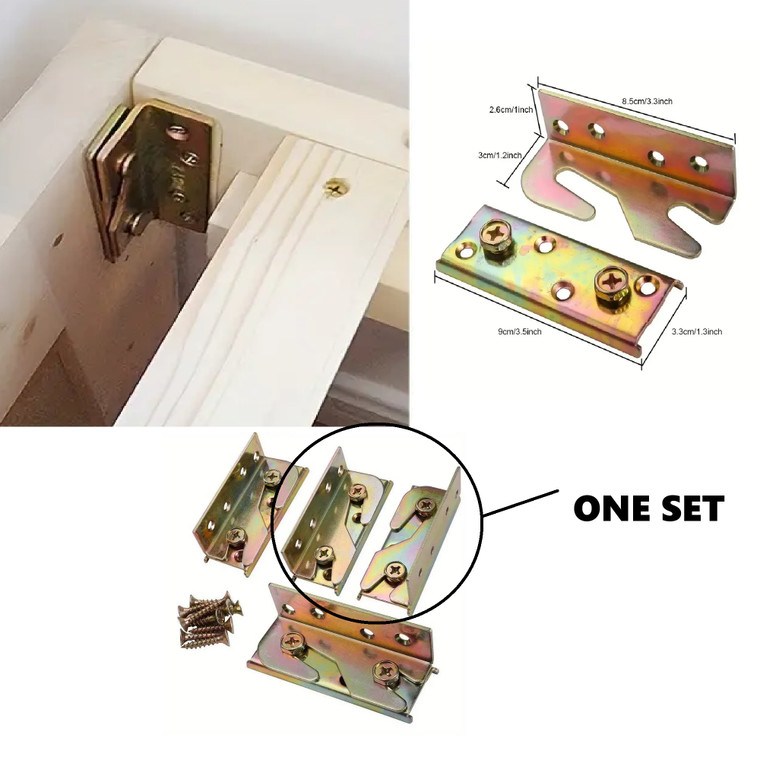Complete Set Left and Right, Metal French Cleat Hanger System Heavy Duty Non-Mortise, Screws Included, Closet hanging cabinet hanging System