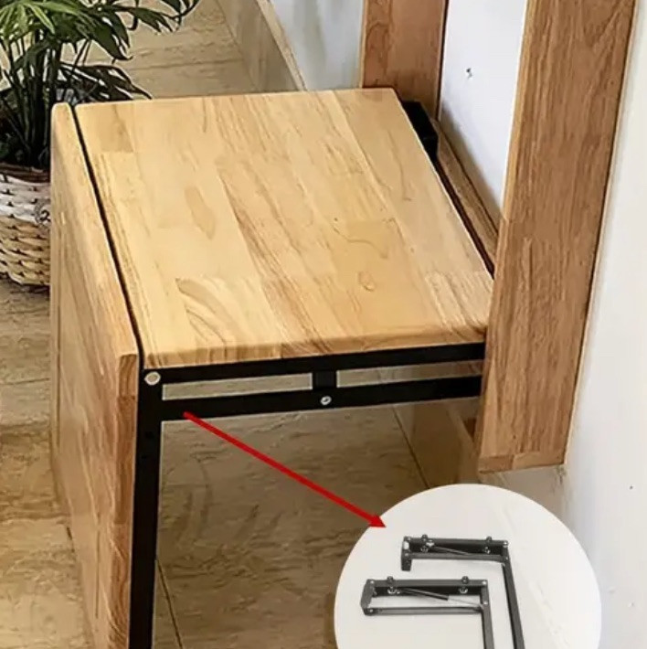 Folding Stool Shoe Changing Bench "Benji" For Entryway Hallway Space-saving Wall Mounted Shoe Changing Stool