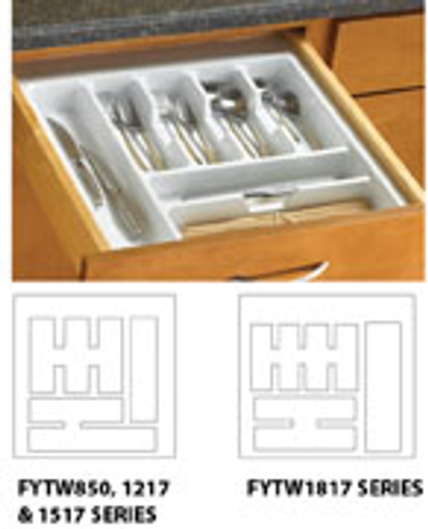 Drawer Tray Inserts, Plastic,8-3/4"W x 17-5/16"D x 2-3/16"H, Trim-To-Fit