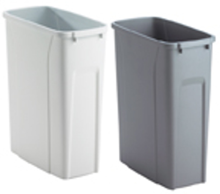 Trash Pull-Out Replacement Bins, 11-7/16"W X 11-7/16"D X 17-3/4"H, 27 qt, White