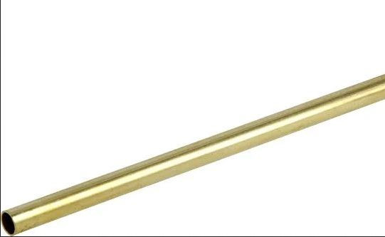 1-1/16" Diameter Round Tubing, 8 ft, Brass Look