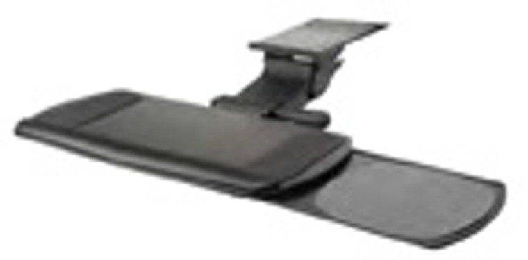Seated Ultimate Keyboard Tray Systems, Seated Keyboard Tray With Slide-Out Mouse Platform, Black