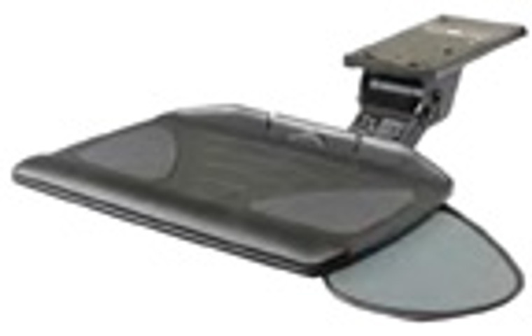 Sit to Stand Ultimate Keyboard Tray Systems, Sit to Stand Keyboard Tray With Curved Slide-Out Mouse Platform, Black