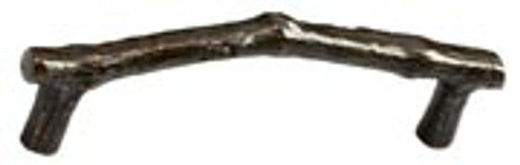 ANTIQUE BRONZE TWIG PULL, 6" C/C