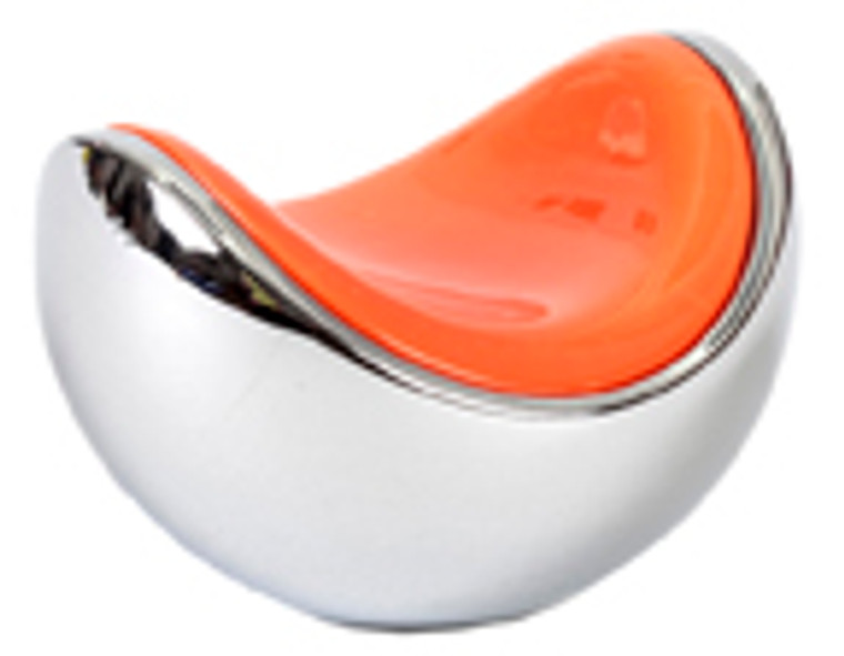 KNOB 40MM POLISHED CHROME AND ORANGE