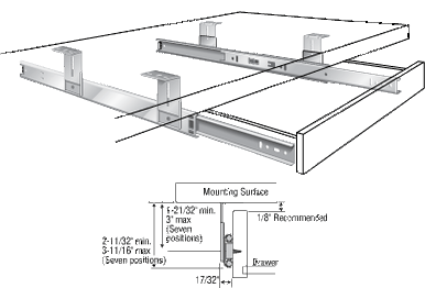 Variable Height Pencil Drawer Slides 16 HANDYCT