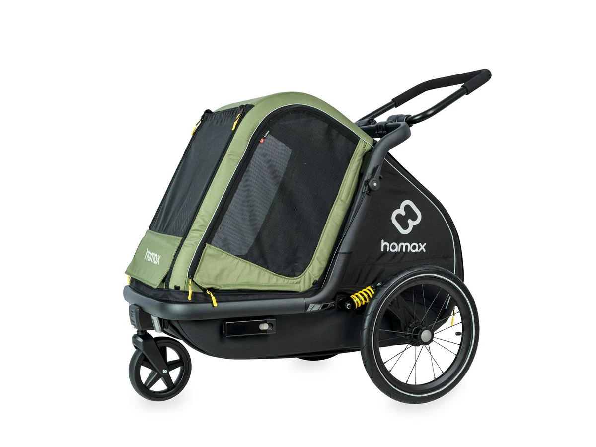 Hamax Pluto M green dog trailer