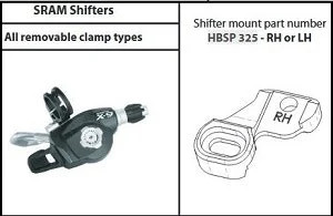 Tech 3 Sram Shifter Mount Clamp Pair Black