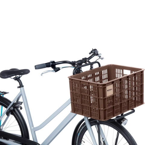 Bicycle Crate L 40L Recycled Synthetic Brown