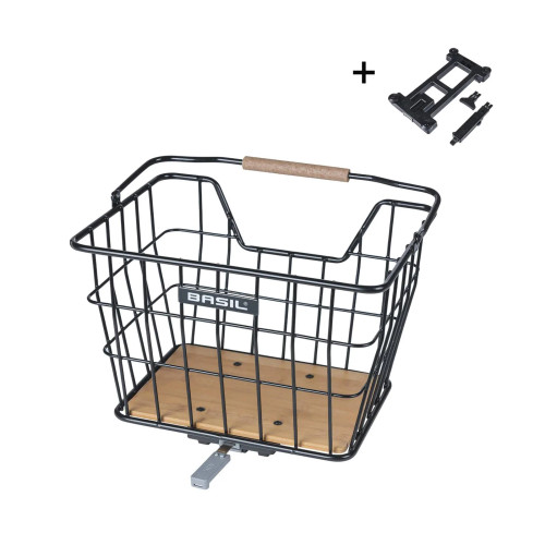 Nordland Bicycle Basket MIK 2.0 Black/Natural Brown 23L