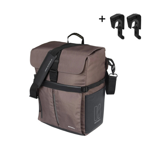 Move Commuter Bicycle Bag MIK Hooks 15L Brown