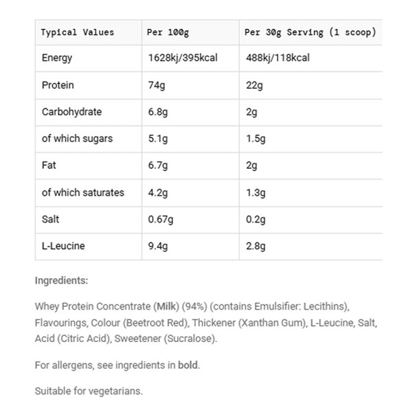 Whey Protein Powder 1.35 kg Strawberry