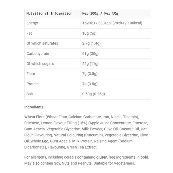 GO Energy Bake Bar 50g Lemon Single