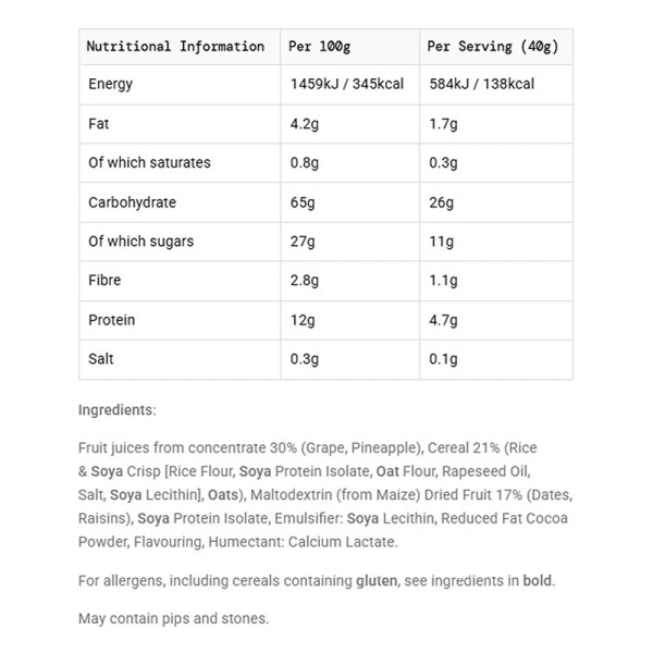 GO Energy Mini Bar 40g Chocolate Fudge Single