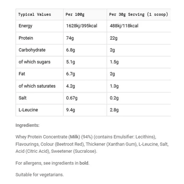 Whey Protein Powder 1.35 kg Strawberry(SD)