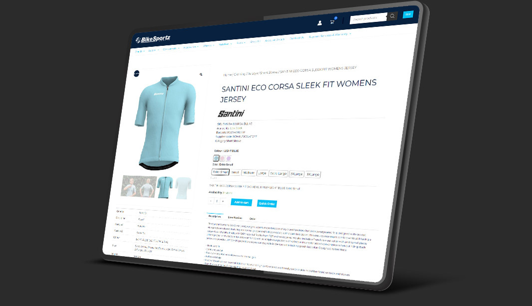 Screenshot of product page