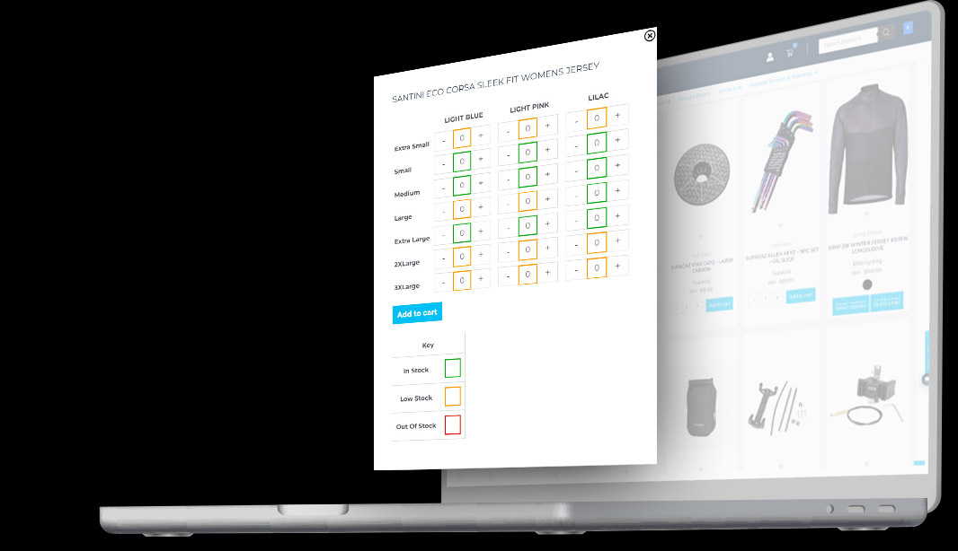 Screenshot of quick order  page