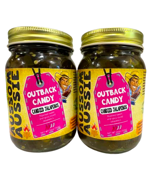 Introducing our Outback Candy, our Aussom Provisions' candied jalapeños. Crafted in small batches from the freshest ingredients, these jalapeños are transformed into a perfect blend of sweet and spicy. A unique treat that captures the adventurous spirit of the outback, they'reideal for elevating yourculinary creations.