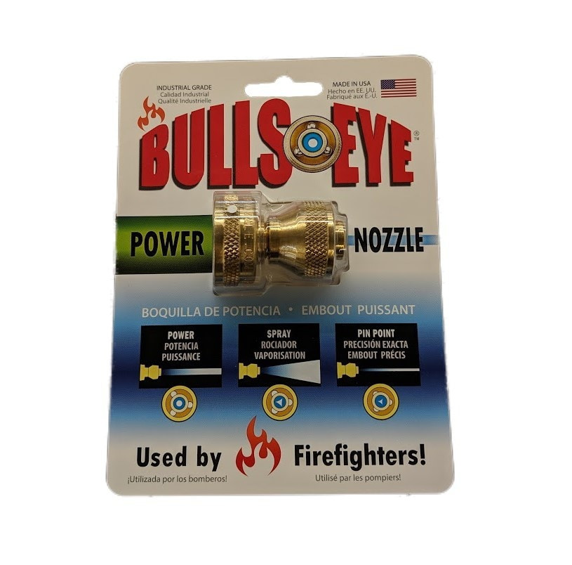 BULLSEYE Enterprises Ugello Per Tubo Da Giardino In Ottone, Power Hose, Regolabile Da Stop A Getto Solido, Con Guarnizione Anti-perdite