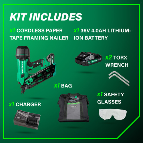 18V MultiVolt Cordless 3-1/2" Paper Tape Framing Nailer