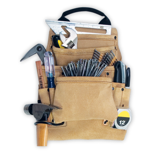 Tool and nail bag, 10 pockets total, Kuny's. Tool and nail bag, 10 pockets total, Kuny's.