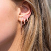 SIF Jakobs Earrings Ellera Grande - 18K Rose Gold Plated With White Zirconia