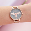 Olivia Burton Lucky Bee, Grey Dial & Rose Gold Mesh