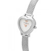 Olivia Burton Mini Heart White Dial Silver Boucle Mesh Watch