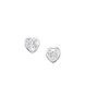 Sterling Silver White CZ Heart Shape Stud Earrings